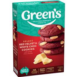Green's Deluxe Red Velvet & White Choc Cookies Mix 380g