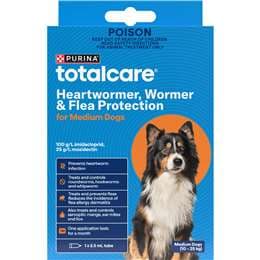 Total Care Heartwormer Wormer & Flea Protection Tube Medium Dogs
