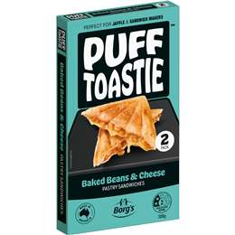 Puff Toastie Baked Beans & Cheese Pastry Sandwiches 2 pack
