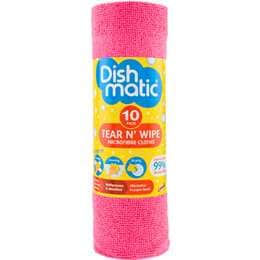 Dishmatic Tear N' Wipe Microfibre Cloths 10 pack