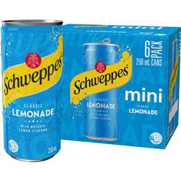 Schweppes Lemonade Soft Drink Mini Cans Multipack