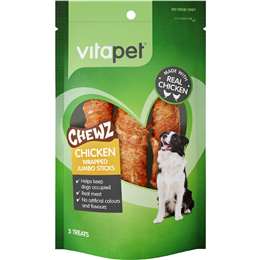 Vitapet Chewz Wrapped Jumbo Stick Chicken Dog Treat 3 pack