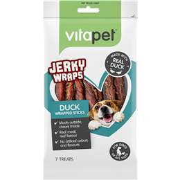 Vitapet Jerky Wrapped Sticks Duck Dog Treat 7 pack