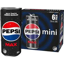 Pepsi Max Mini Cans 250mL x 6 pack