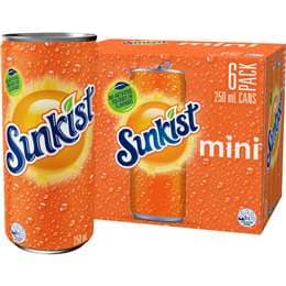 Sunkist Soft Drink Mini Cans 250mL x 6 pack