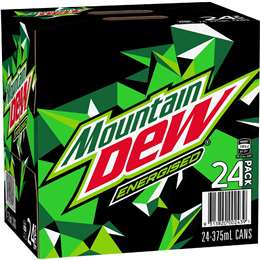Mountain Dew Energised Cans 375mL x 24 pack