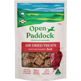 Open Paddock Air Dried Dog Treats Beef 150g