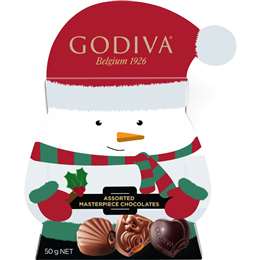 Godiva Snowman Assorted Masterpiece Chocolates 50g