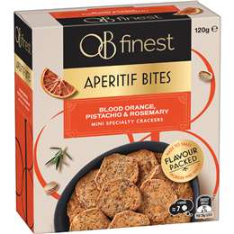 OB Finest Aperitif Cracker Bites Blood Orange Pistachio & Rosemary 120g