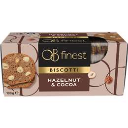 OB Finest Biscotti Biscuits Hazelnut & Cocoa 100g