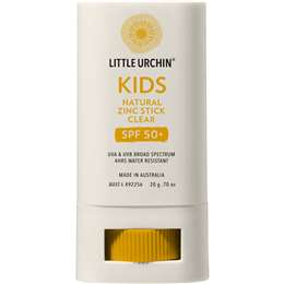 Little Urchin SPF50 Kids Natural Zinc Stick Clear 20g