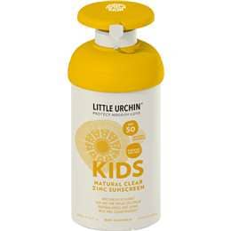 Little Urchin SPF50 Kids Natural Clear Zinc Sunscreen Pump