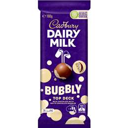 Cadbury Dairy Milk Bubbly Top Deck Chocolate Block 160g