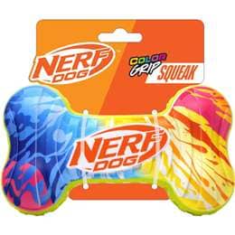 Nerf 7 Inch Colour Blast Squeak Bone Dog Toy each