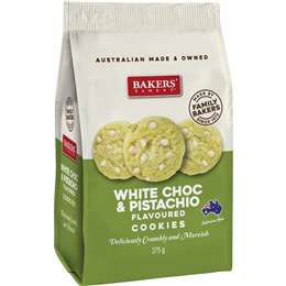 Bakers Finest White Choc & Pistachio Flavoured Cookies 275g