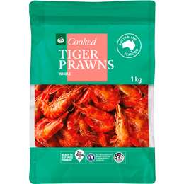 Woolworths Australian Cooked Tiger Prawns Whole