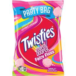 Twisties Zooper Dooper Snacks Fairy Floss 250g