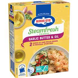 Birds Eye Steam Fresh Prawns Garlic Butter & Oil