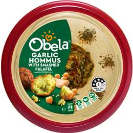 Obela Hommus Dip With Garlic Smashed Falafel