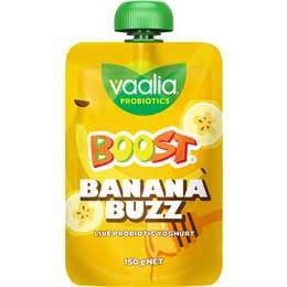 Vaalia Boost Probiotic Yoghurt Pouch Banana Buzz 150g