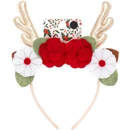 Christmas Headband Reindeer Floral each