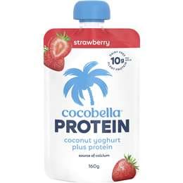 Cocobella Protein Coconut Yoghurt Pouch Strawberry 160g