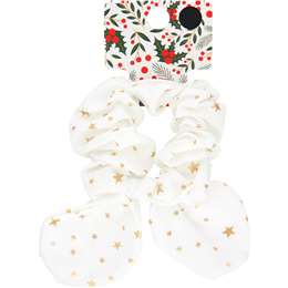 Christmas Scrunchie With Bow White each