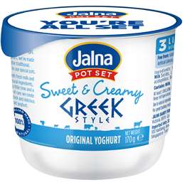 Jalna Greek Style Yoghurt Pot Set Sweet & Creamy Original product image