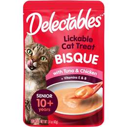 Delectables Lickable Cat Treats Bisque Senior Tuna & Chicken 40g