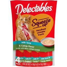 Delectables Squeeze Up Lickable Cat Treats Tuna & Catnip 14g x 4 pack