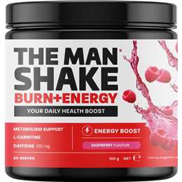 The Man Shake Burn & Energy Powder Raspberry 160g