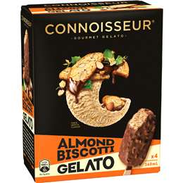 Connoisseur Almond Biscotti Gelato Sticks 4 pack