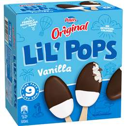 Peters Lil' Pops Frozen Dessert Vanilla 9 pack