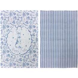 Easter Tea Towels Blue 2 pack