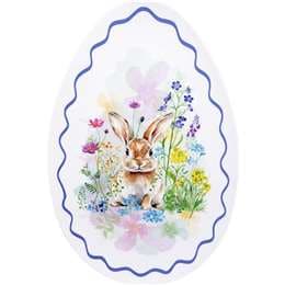 Easter Melamine Egg Shaped Platter Bunny Floral each