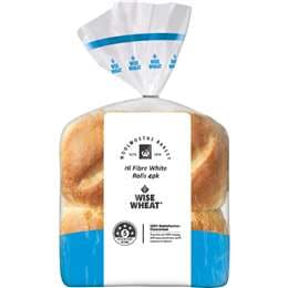 Woolworths Wise Wheat Hi Fibre White Rolls