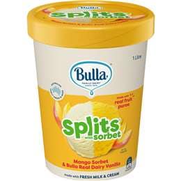 Bulla Splits Sorbet Tub Mango 1L