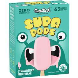 Twisted Healthy Treats Supa Pops Strawberry Milkshake 6 pack