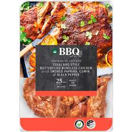 Woolworths BBQ RSPCA Approved Butterflied Boneless Chicken Texas