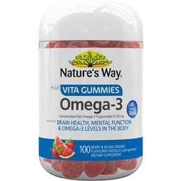 Nature's Way Adult Vita Gummies Omega 3 Berry & Blood Orange Flavoured 100 pack