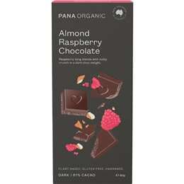 Pana Organic Almond Raspberry Dark Chocolate Block