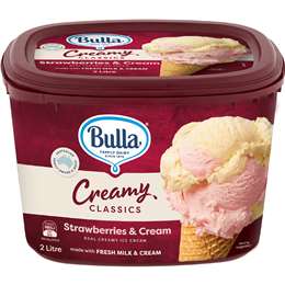 Bulla Creamy Classics Strawberries & Cream Ice Cream 2L