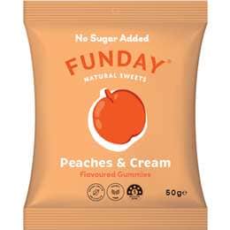 Funday Natural Sweets Peaches & Cream Flavoured Gummies