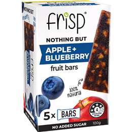 Frisp Nothing But Fruit Mini Bars Apple & Blueberry 20g x 5 pack