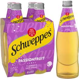 Schweppes Passionfruit Soft Drink 300mL x 4 pack