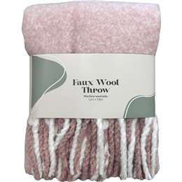 Faux Wool Throw Mauve each