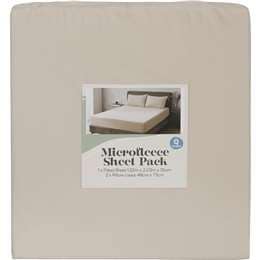 Queen Microfleece Bed Sheet Pack Cream each