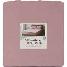 Queen Microfleece Bed Sheet Pack Pink each