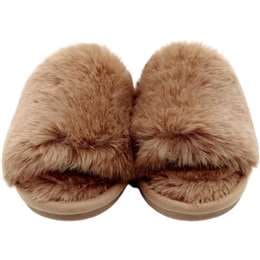 Ladies Faux Slide Slippers Chocolate Size 9/10 each
