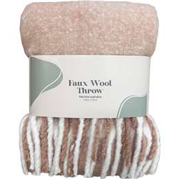 Faux Wool Throw Warm Taupe each